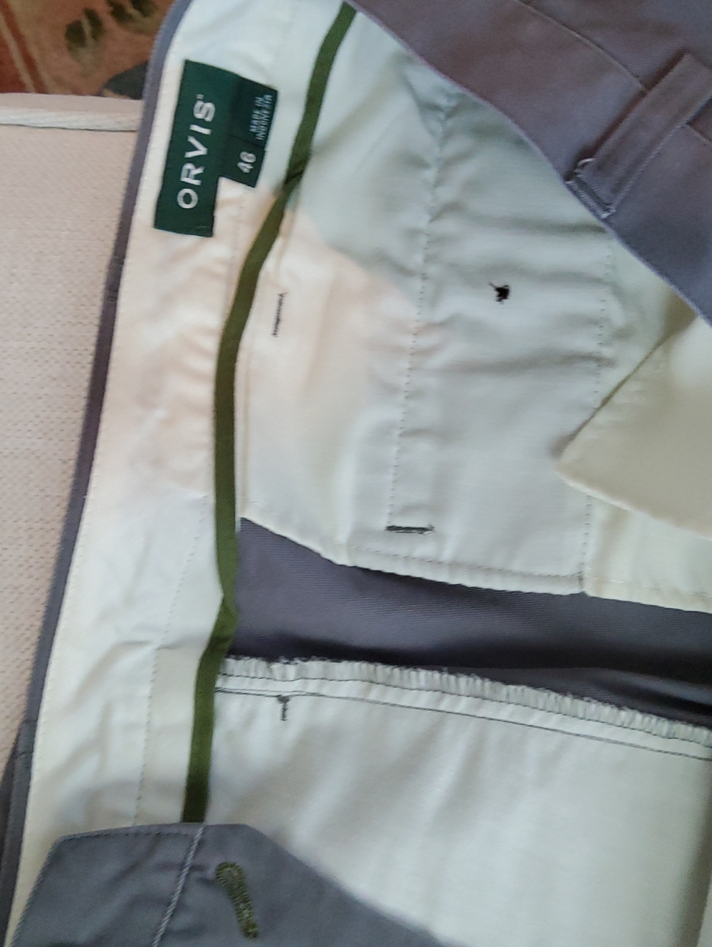 Orvis Men's Gray Khaki Pants - Size 46 X 30